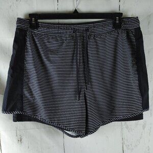 Tangerine Shorts Women Size XXL Black White Striped Drawstring Back Pocket